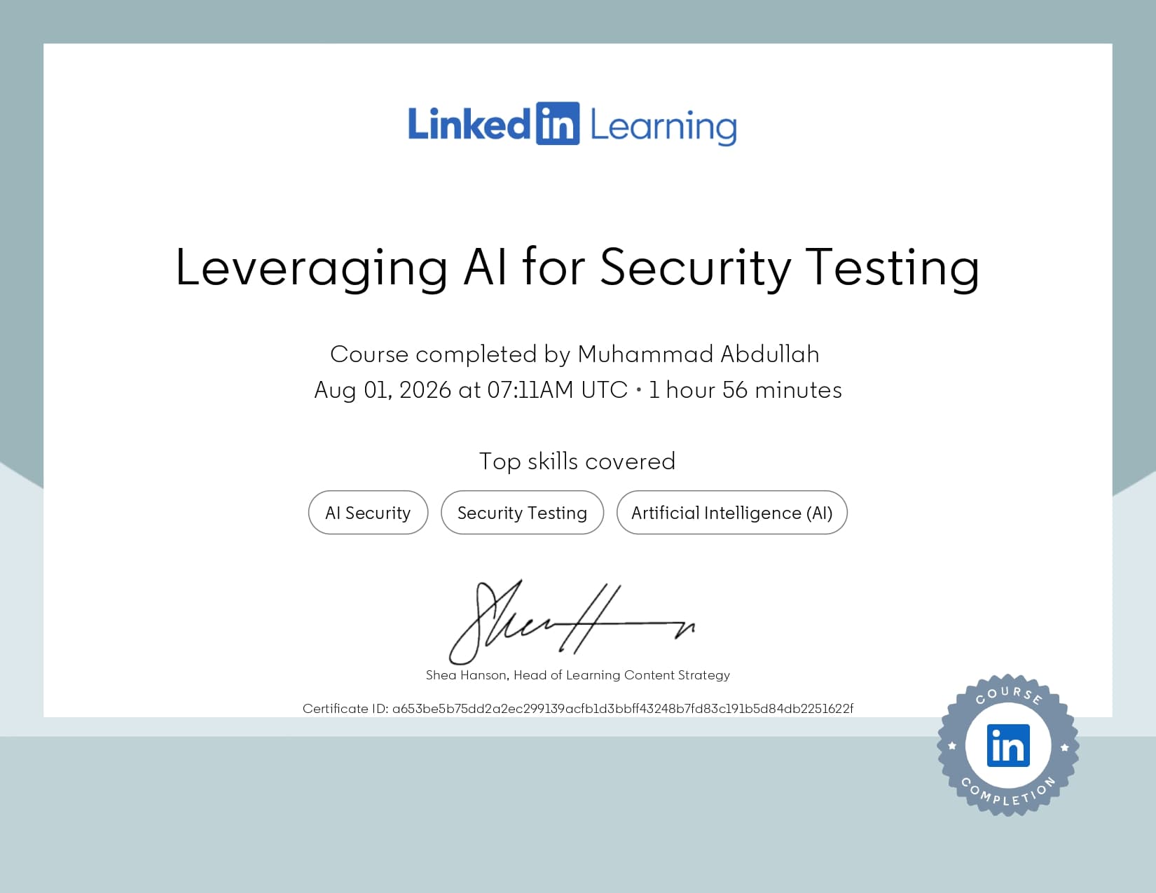 Artificial Intelligence & Agentic AI certificate 3